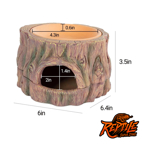 Reptizoo 3-in-1 Tree Stump Hideout