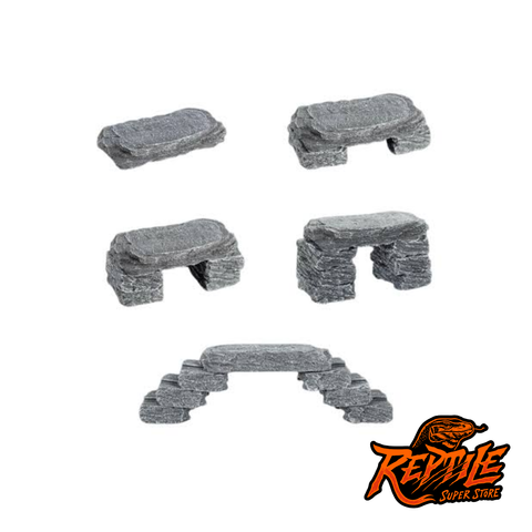 Reptizoo Multi-function 7 pcs Slate Stones