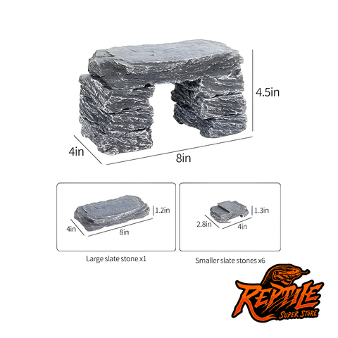 Reptizoo Multi-function 7 pcs Slate Stones